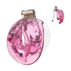 Male Sissy Chastity Cage with a Soft Realistic Vagina - Yithuet Cobra Vulva Soft TPE Material Chastity Device Breathable Flat Cock Cage Invisible Anti Erection BDSM Slave Training Red