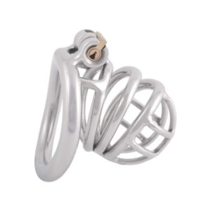 Stainless Steel Small Male Chastity Device Ergonomic Design Stealth Lock for Adults Solitary Extreme Confinement Cage S045 1.77 inch / 45mm